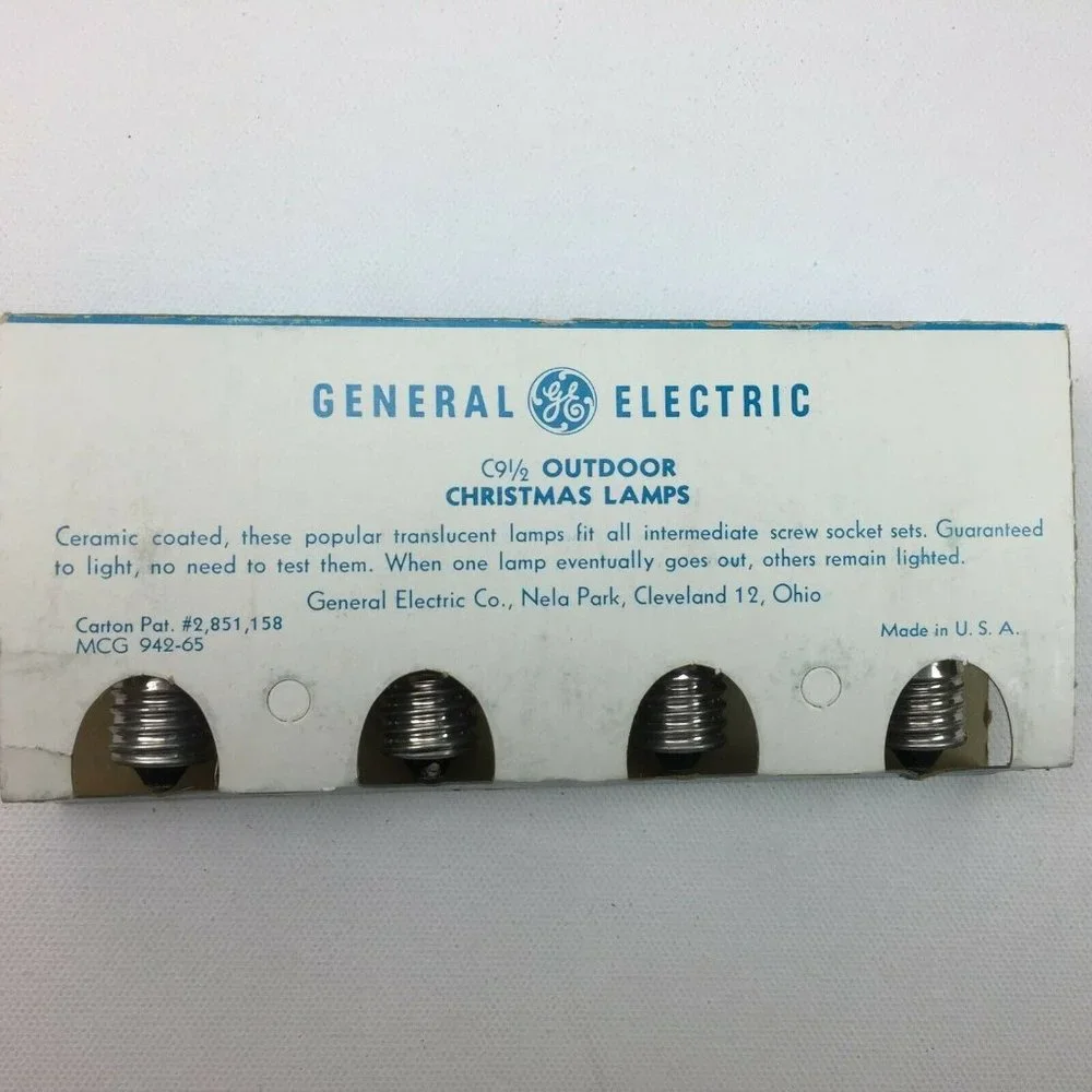 General Electric GE C9-1/2 Outdoor Christmas Lamps Hanukkah Blue Bulbs